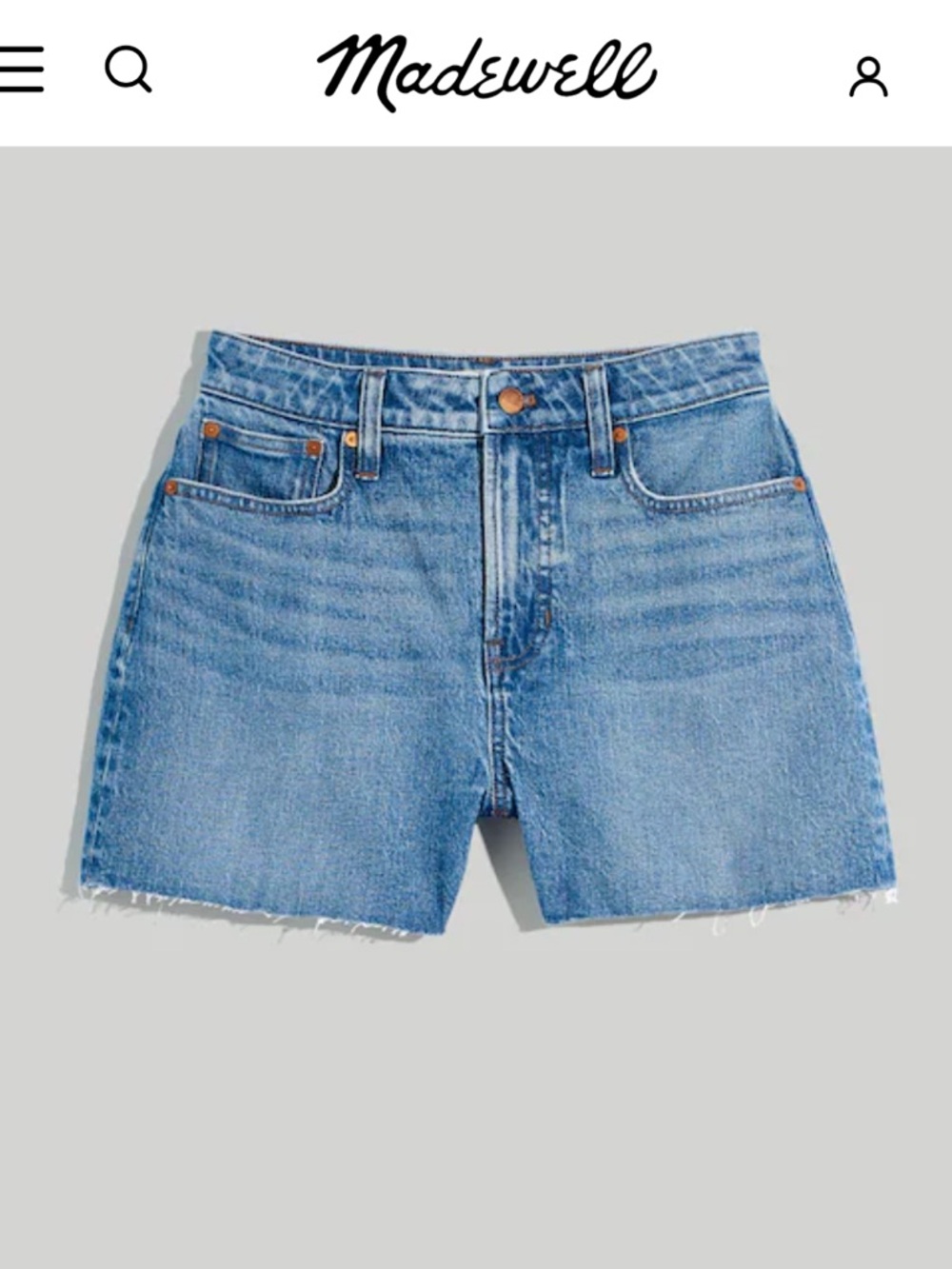 Madewell The Curvy Perfect Vintage Shorts.